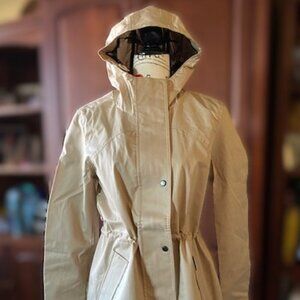 NEW Hunter Women’s Water-Resistant Cotton Smock Rain Jacket Tan Size Medium